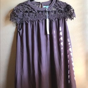 PURPLE SHORT SLEEVE DRESS