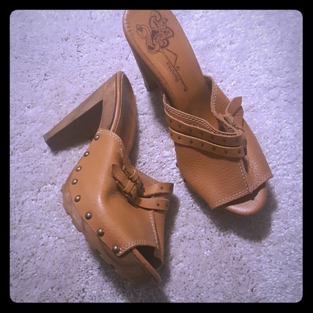 Leather Stick-In Heels