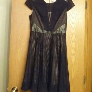 Julia Jordan Black, Lace & Faux Leather Dress