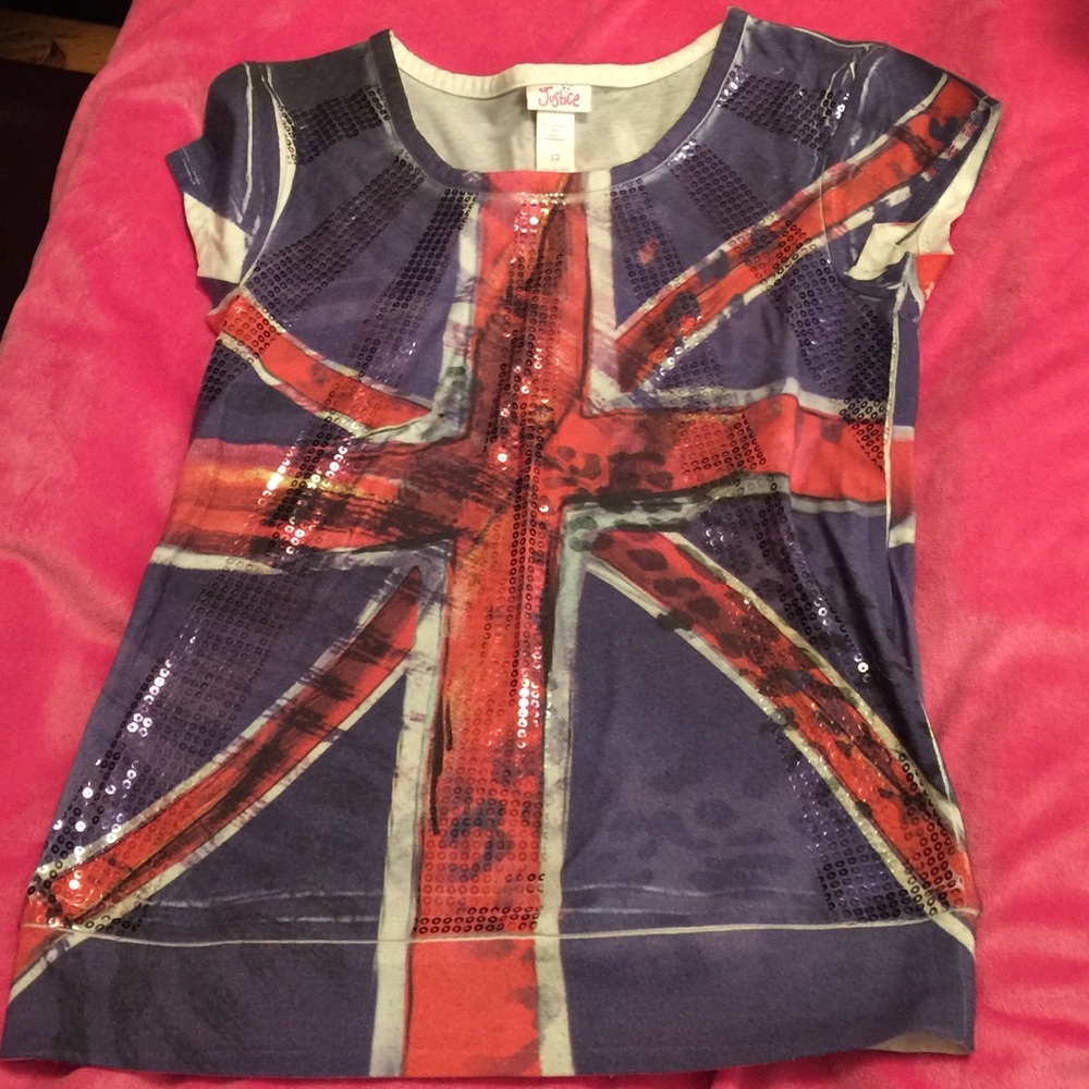 Girls Justice sparkle tshirt. Size 12