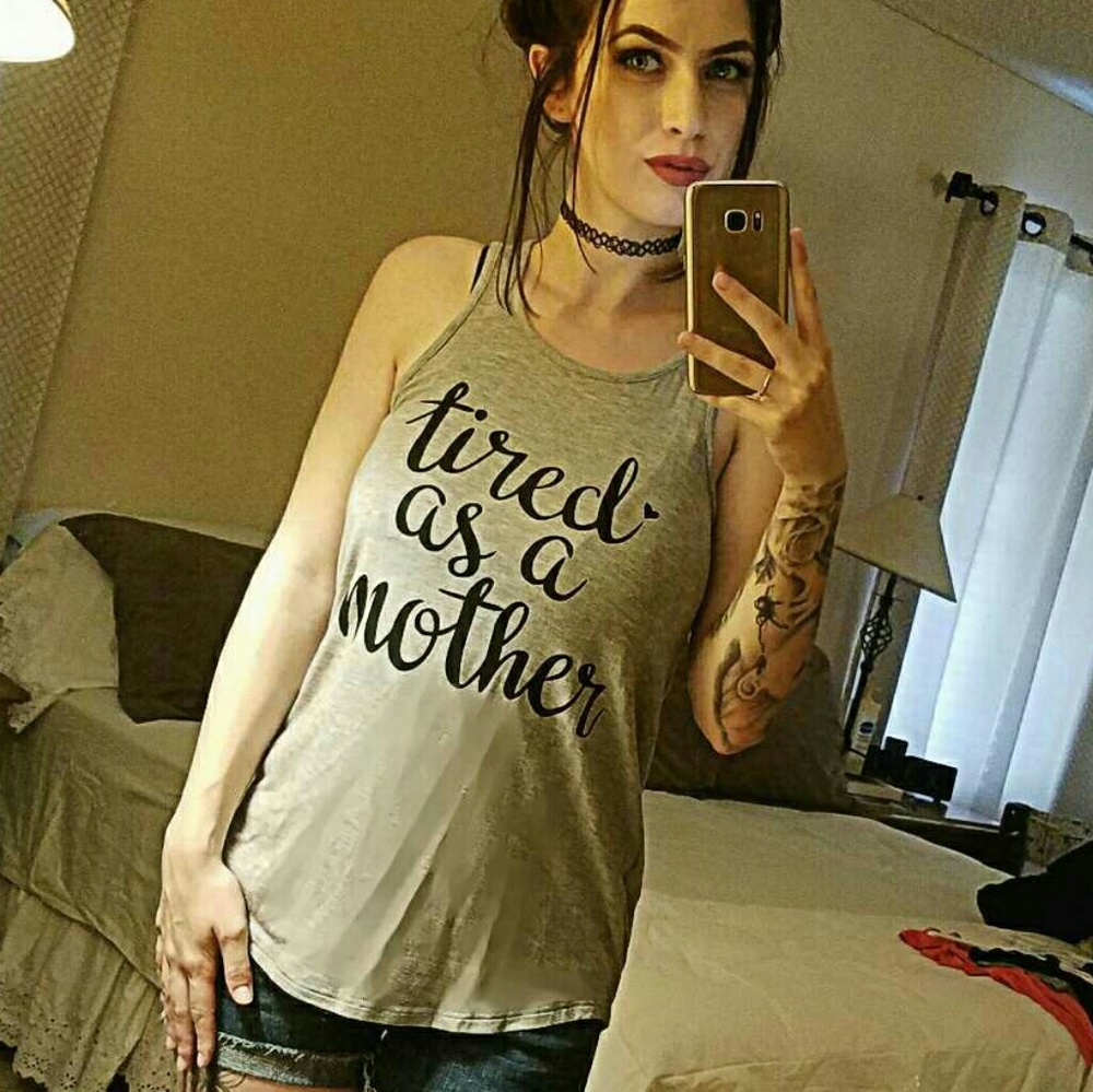 LAST 1! Tired As A Mother Mom Tank Size Small - Picture 2 of 5