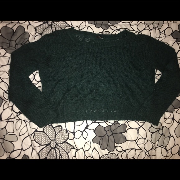 Green knit crop top - Picture 1 of 2