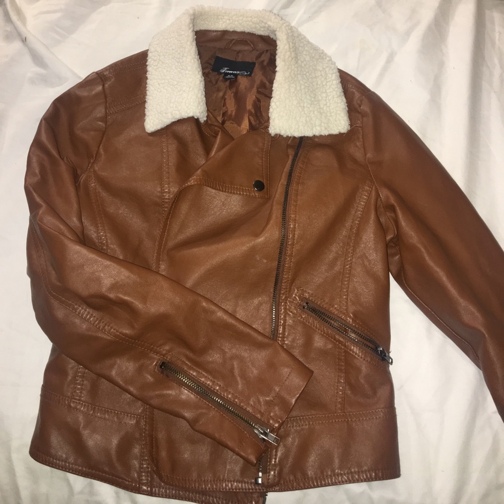 Brown leather jacket