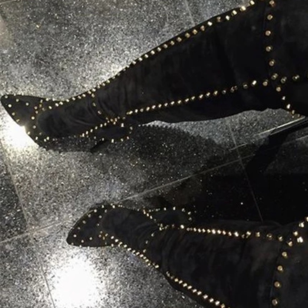 Size 10 studded knee high boots ! New