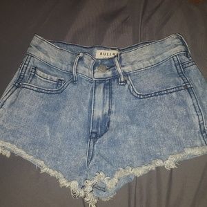 Blue jean short shorts. Never worn (pac sun)
