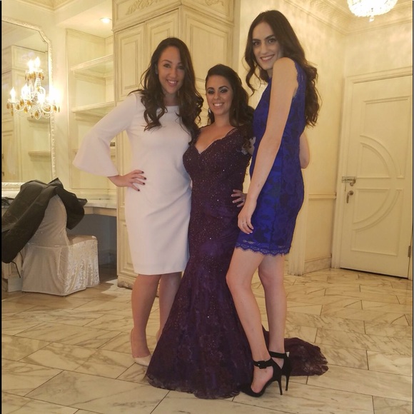 Purple evening mermaid gown - Picture 5 of 7