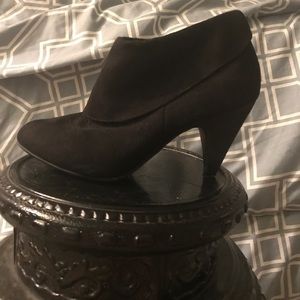 Black velvet booties