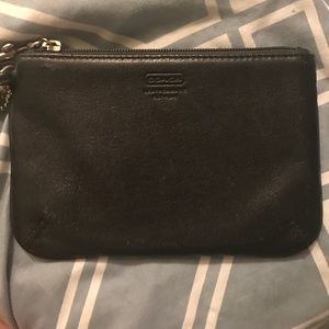 Black leather coach wrislet