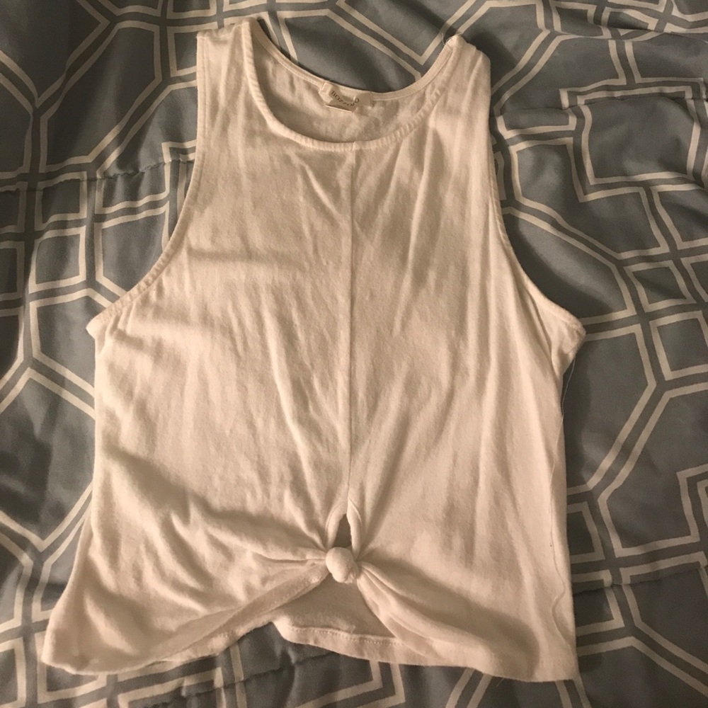 White knotted crop top