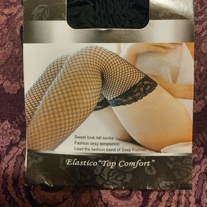 Plus size chunky style fishnet thigh highs