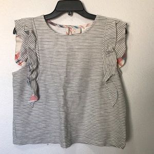 🍉Anthropology🍉9-h15 STCL ruffled top