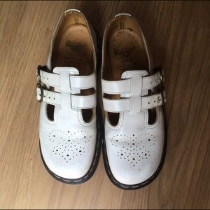 Dr. Martens Mary Jane white leather shoes