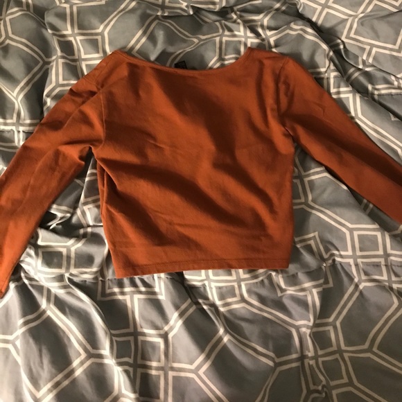 Lace up camel crop top - Picture 3 of 3