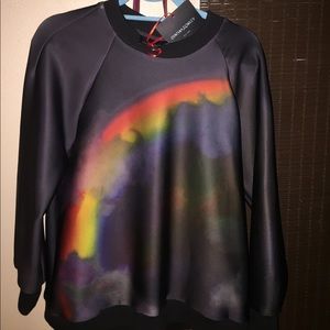 Cynthia Rowley Moonbow Bonded Sweatshirt. NWT