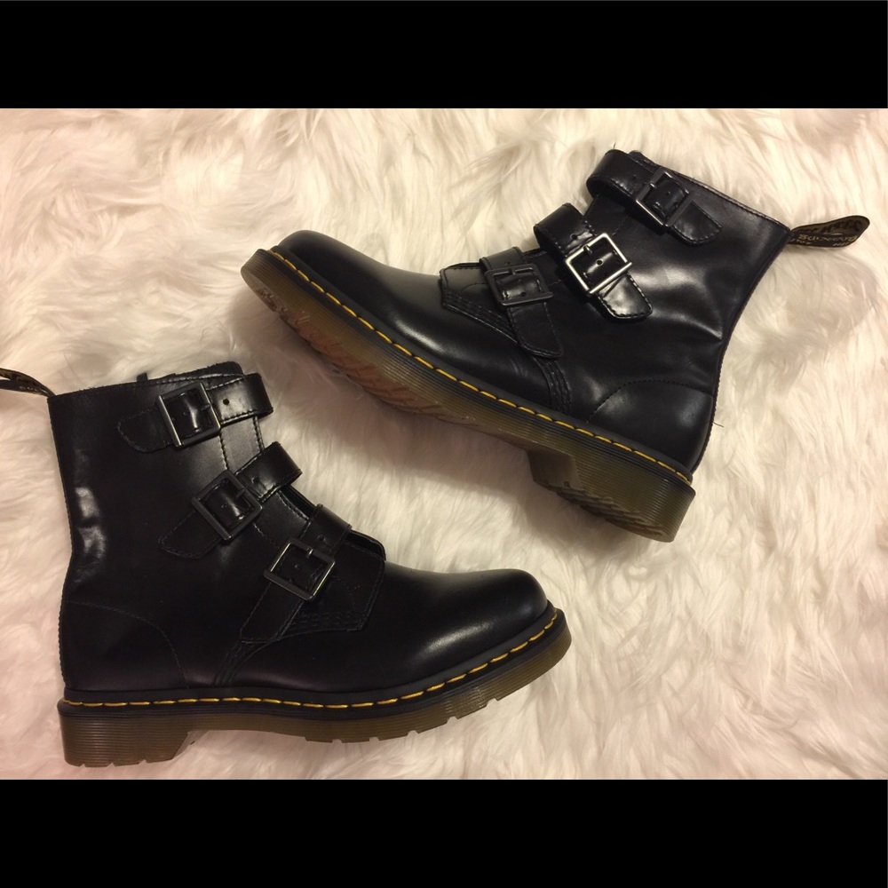 BNWOT Dr Martens "Blake" Black 3 Strap Buckle Boot