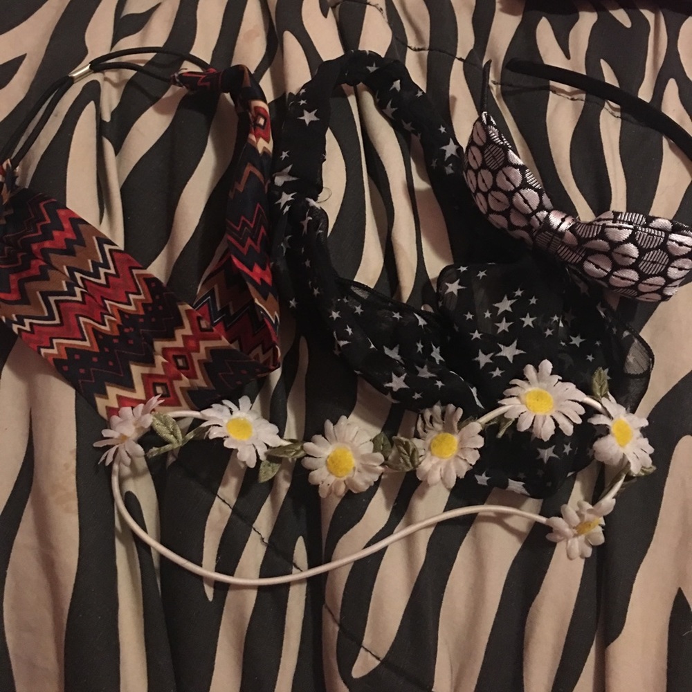 4 set head wraps and headband