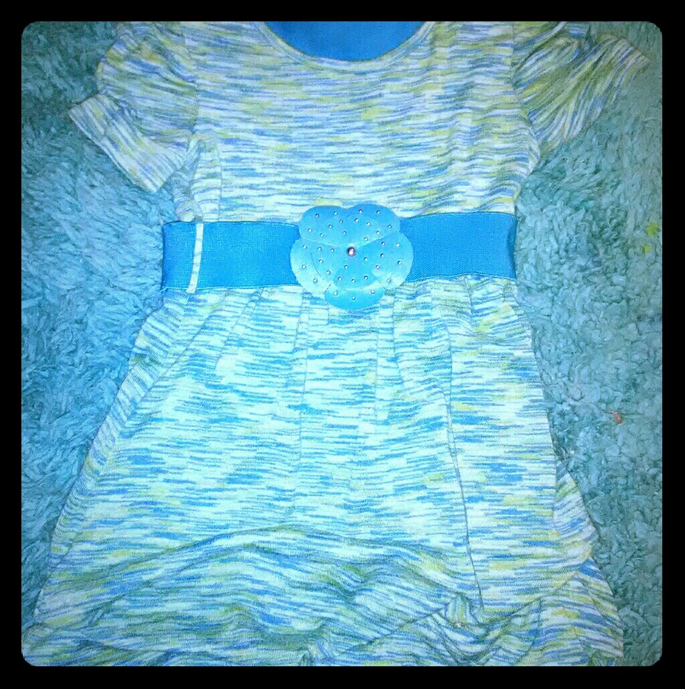 Blue and green dress