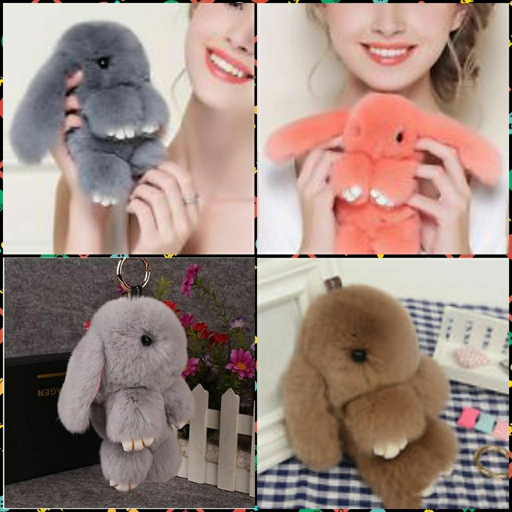 Fluffy Rabbit Bag Charm/Key chain