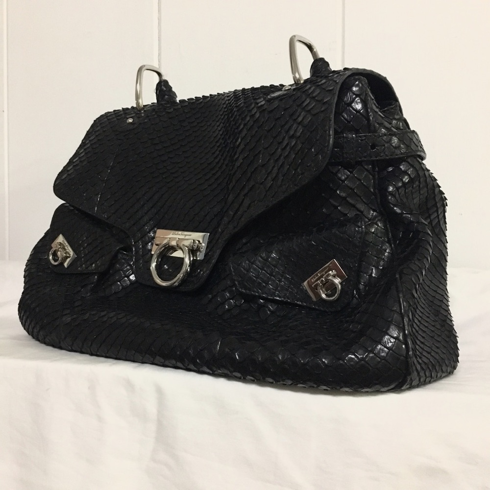 FERRAGAMO • Genuine Python Shoulder Bag - Picture 2 of 8