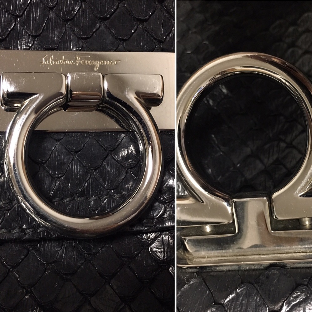 FERRAGAMO • Genuine Python Shoulder Bag - Picture 4 of 8