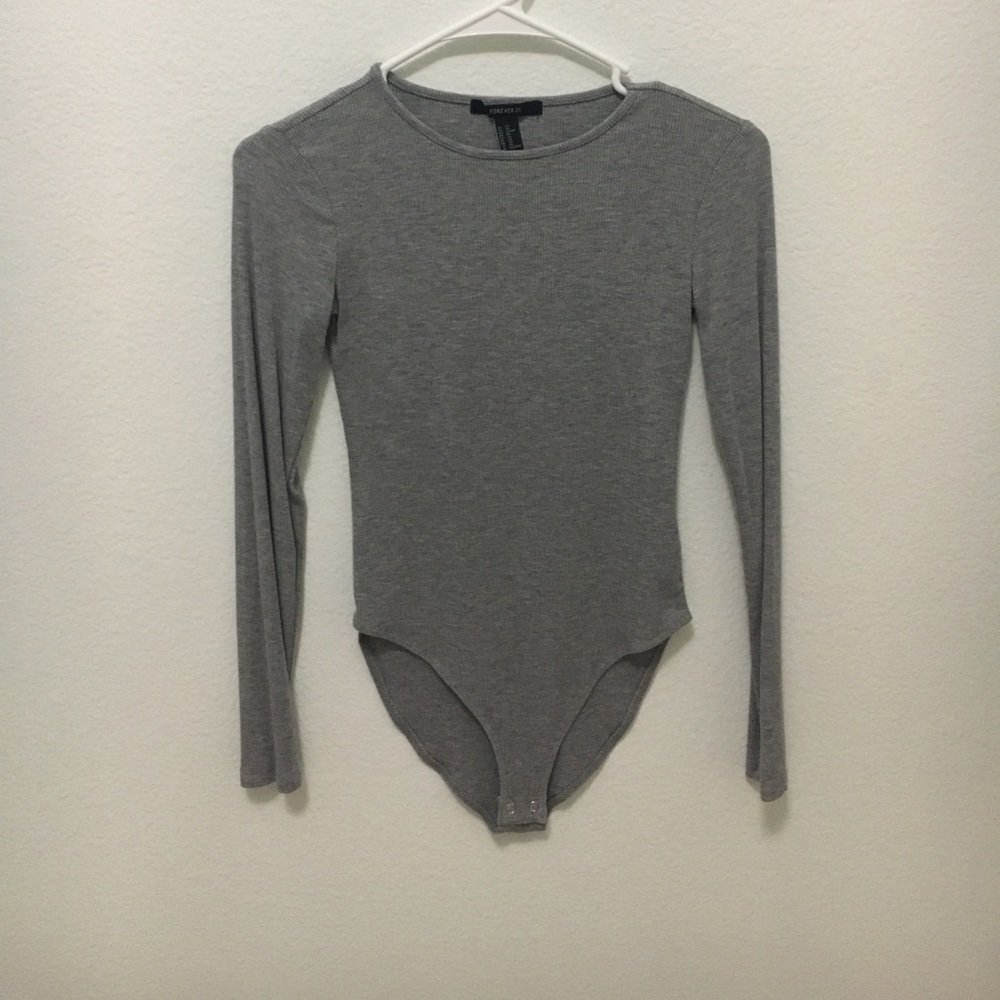 🔥CLOSET CLEAROUT🔥 GREY BODYSUIT LONG SLEEVE
