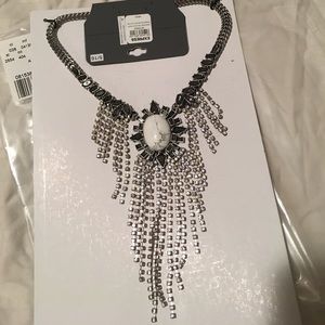 New Express Howlite and Rhinestone Bib Necklace