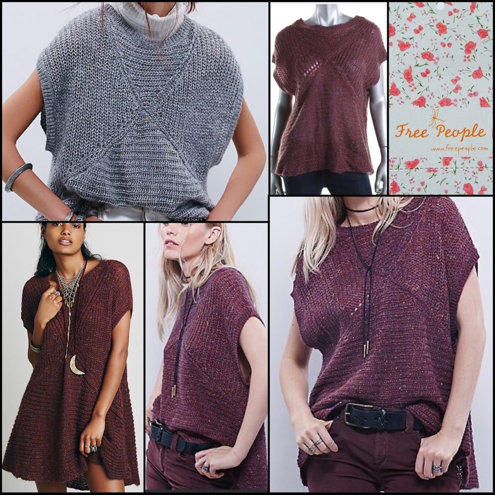 FREE PEOPLE $128 Tatiana Boxy Knit Top Sweater - Picture 1 of 8
