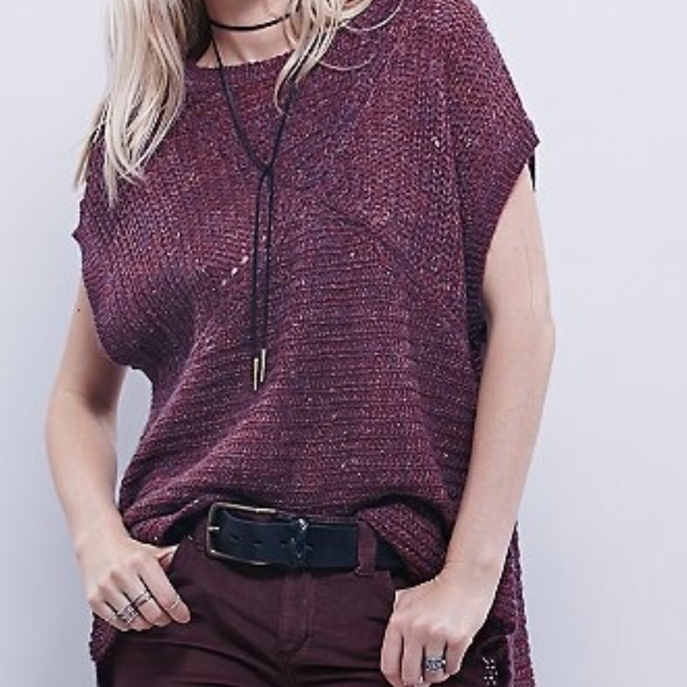 FREE PEOPLE $128 Tatiana Boxy Knit Top Sweater - Picture 2 of 8