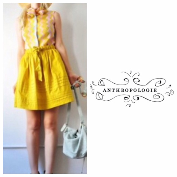 Anthropologie Dresses & Skirts - Anthropologie Pretty Yellow Full Skirt