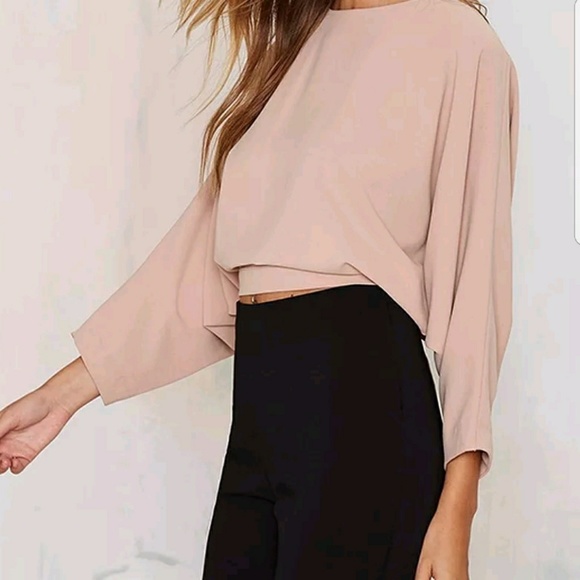 Lt. Pink Open Back Tie Fashion Blouse - Picture 5 of 5