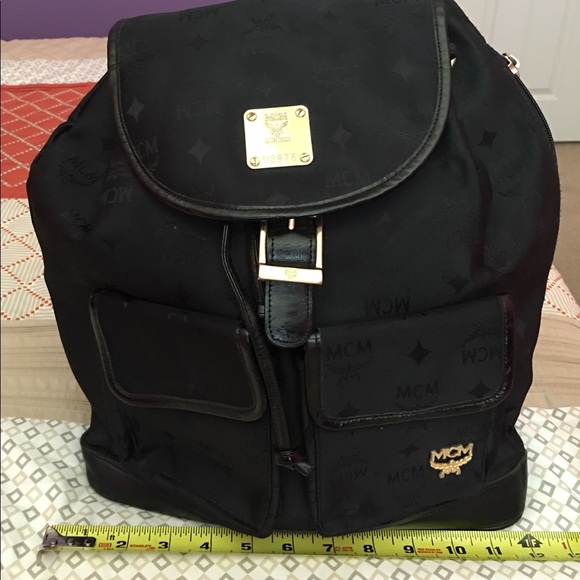 mcm canvas backpack