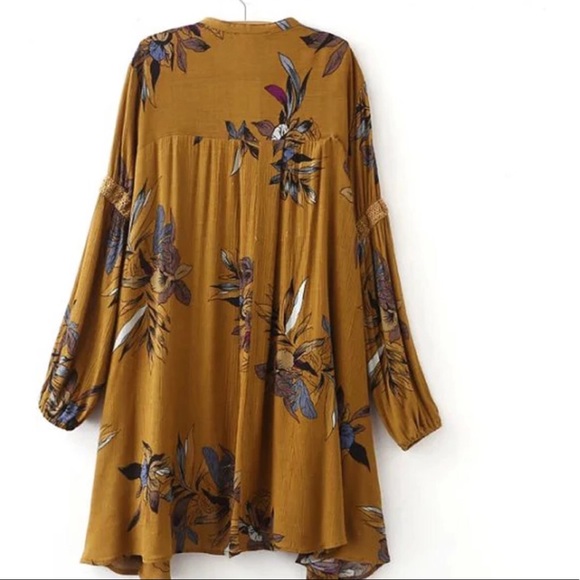 Boho  Chic Floral Print Tunic/Mini Dress - Picture 5 of 8