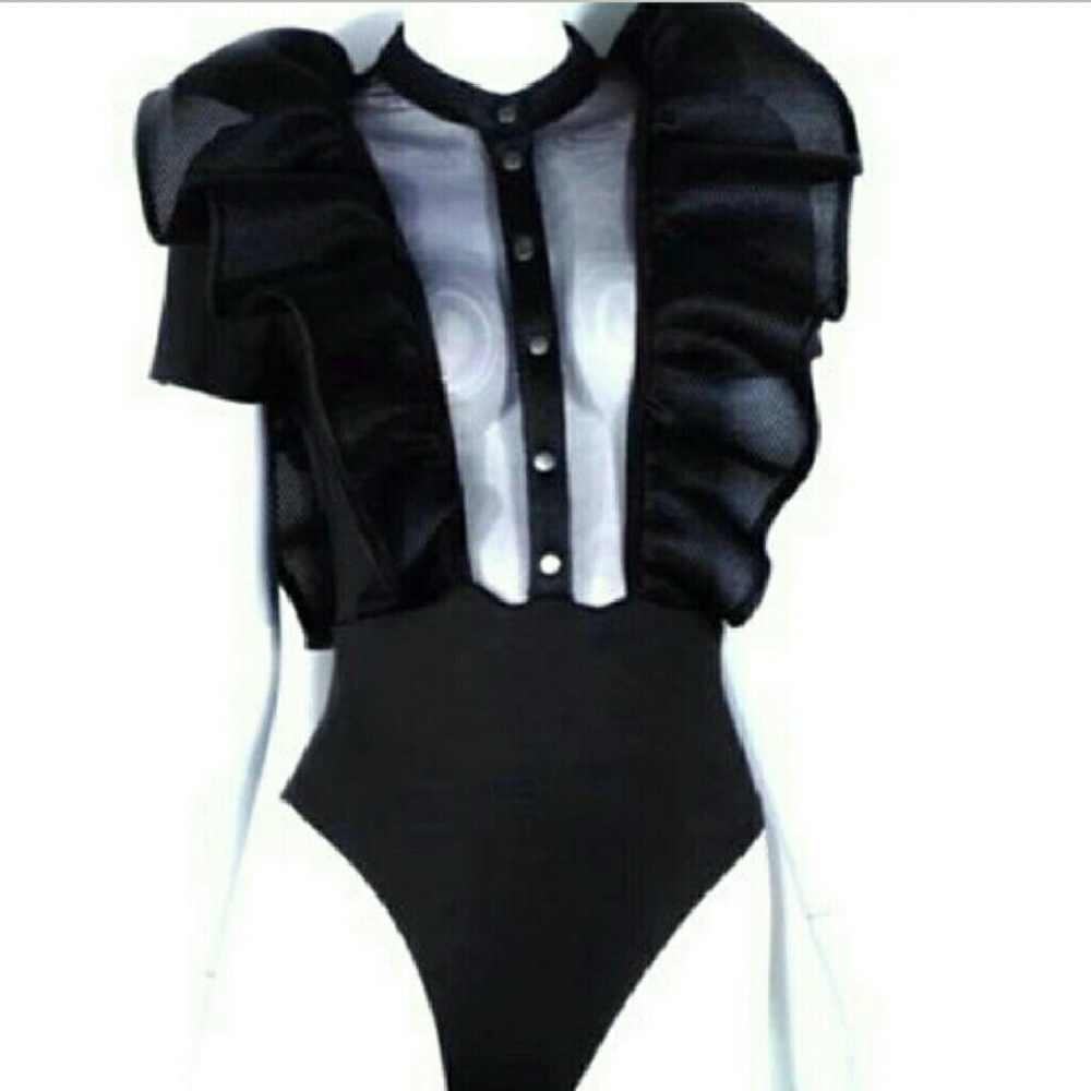 MAKE 1/2 PRICE OFFER Ruffled/Sheer Body Suit - Picture 4 of 5