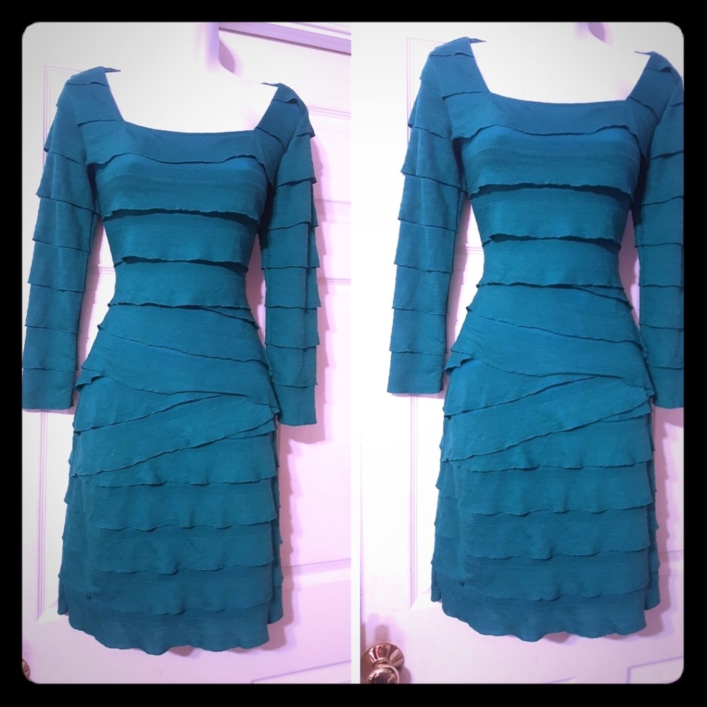 Beautiful Green tiered knit aline dress