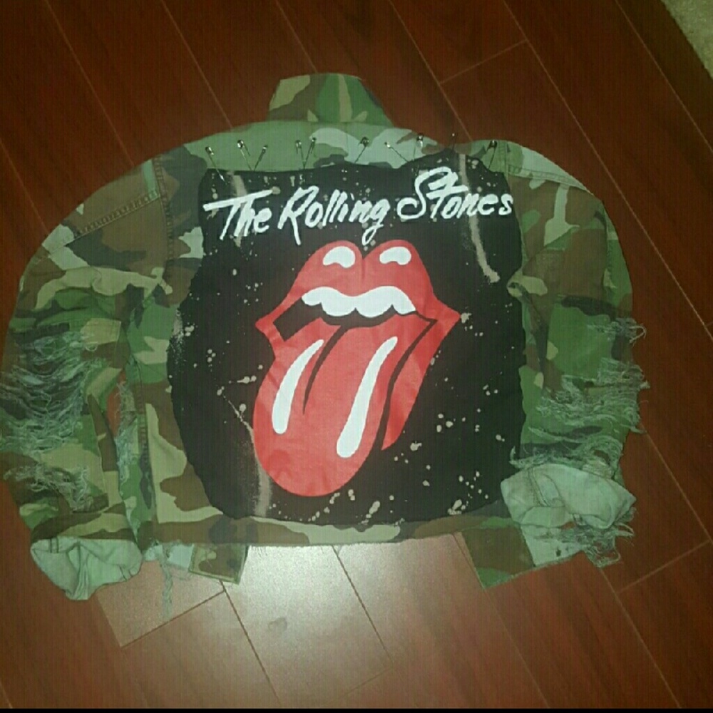 Custom cropped camouflage jacket made 2 order