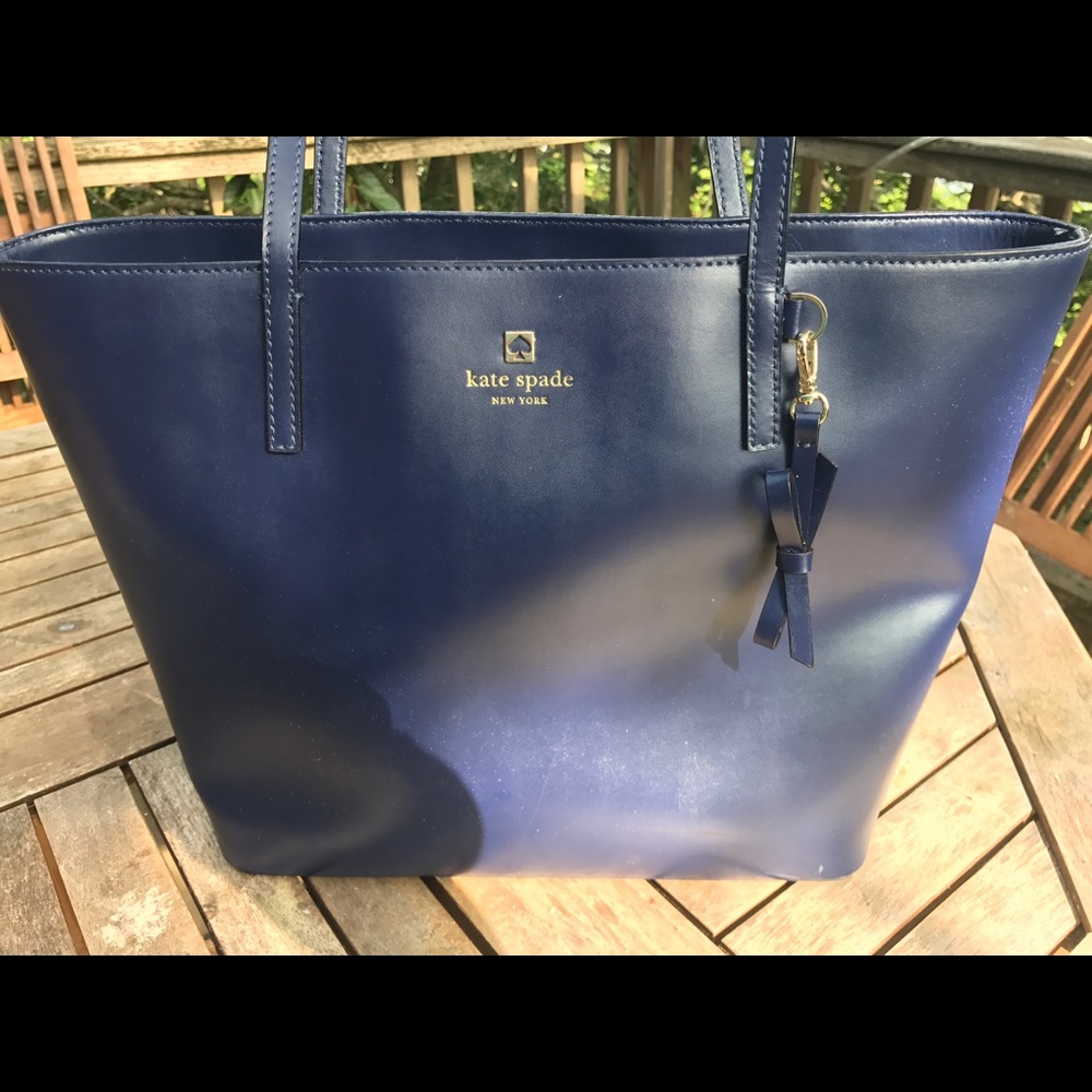 Gorgeous leather Kate Spade tote bag. Blue.