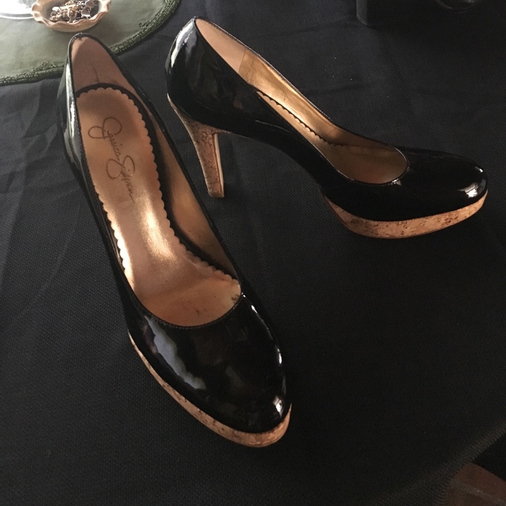 Jessica Simpson Black Parent Leather Heals