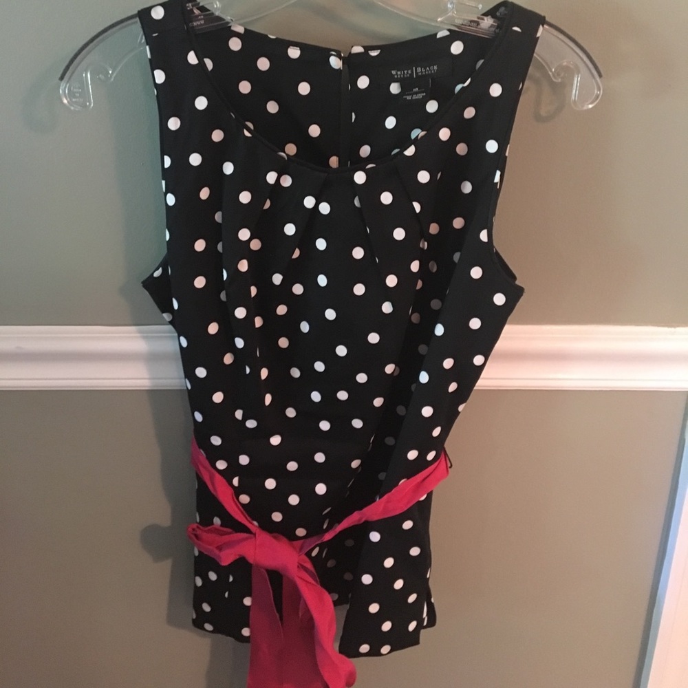 White House black market polka dot top