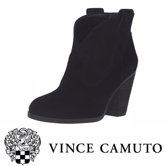 HP🎉 Vince Camuto black suede cowgirl ankle bootie - Picture 5 of 8