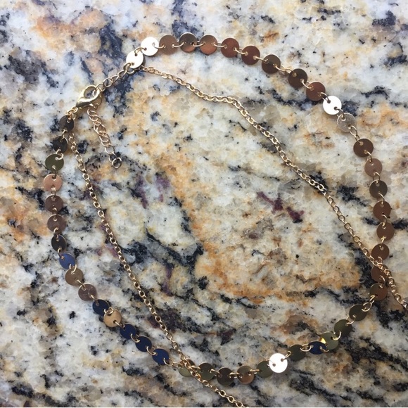 2 layer coin necklace choker - Picture 4 of 8