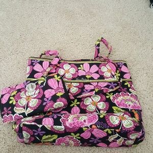 Gently used Vera Bradly tote with matching wallet