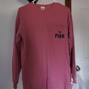 pink pink long sleeve t shirt (XS)