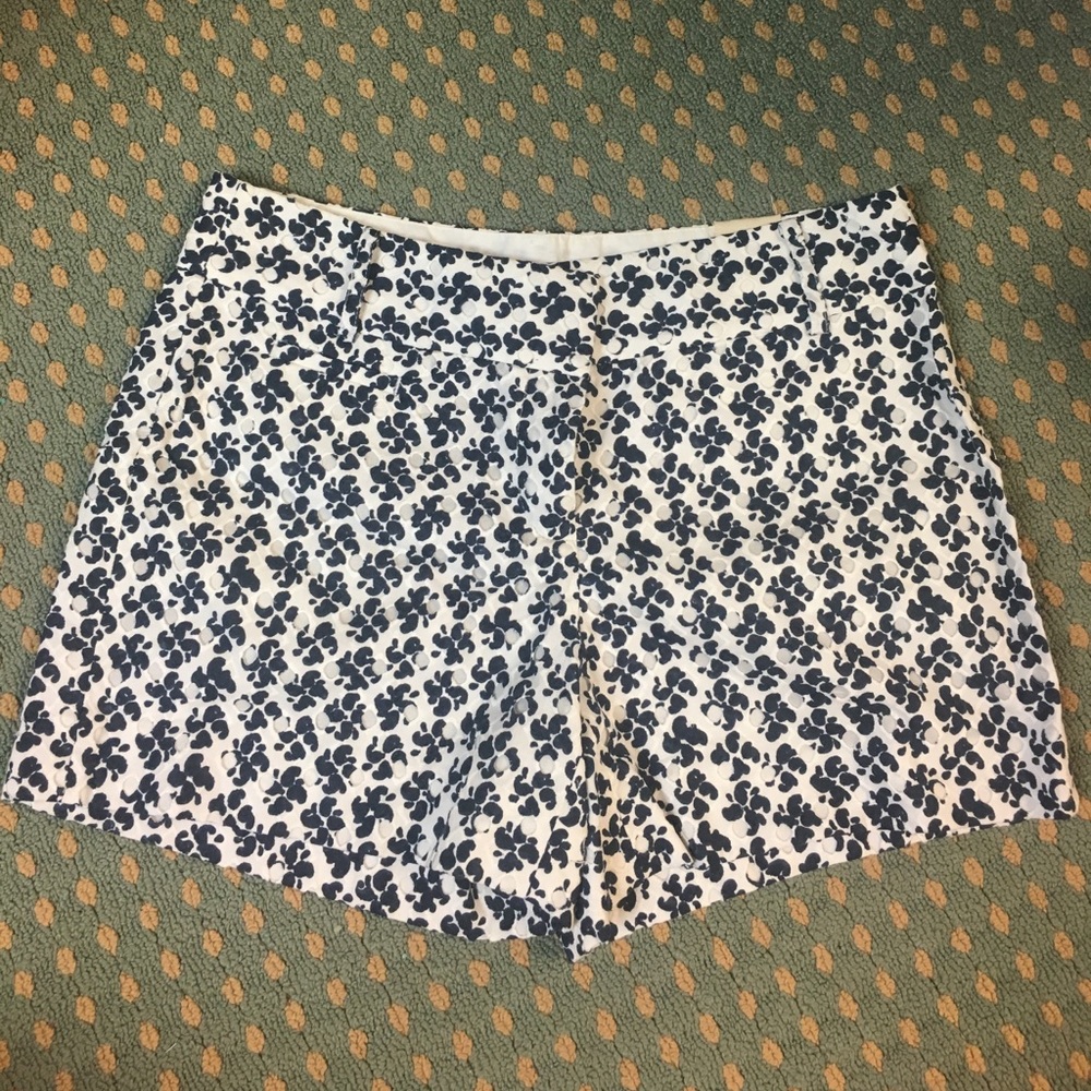 NWT Ann Taylor Loft navy and white shorts