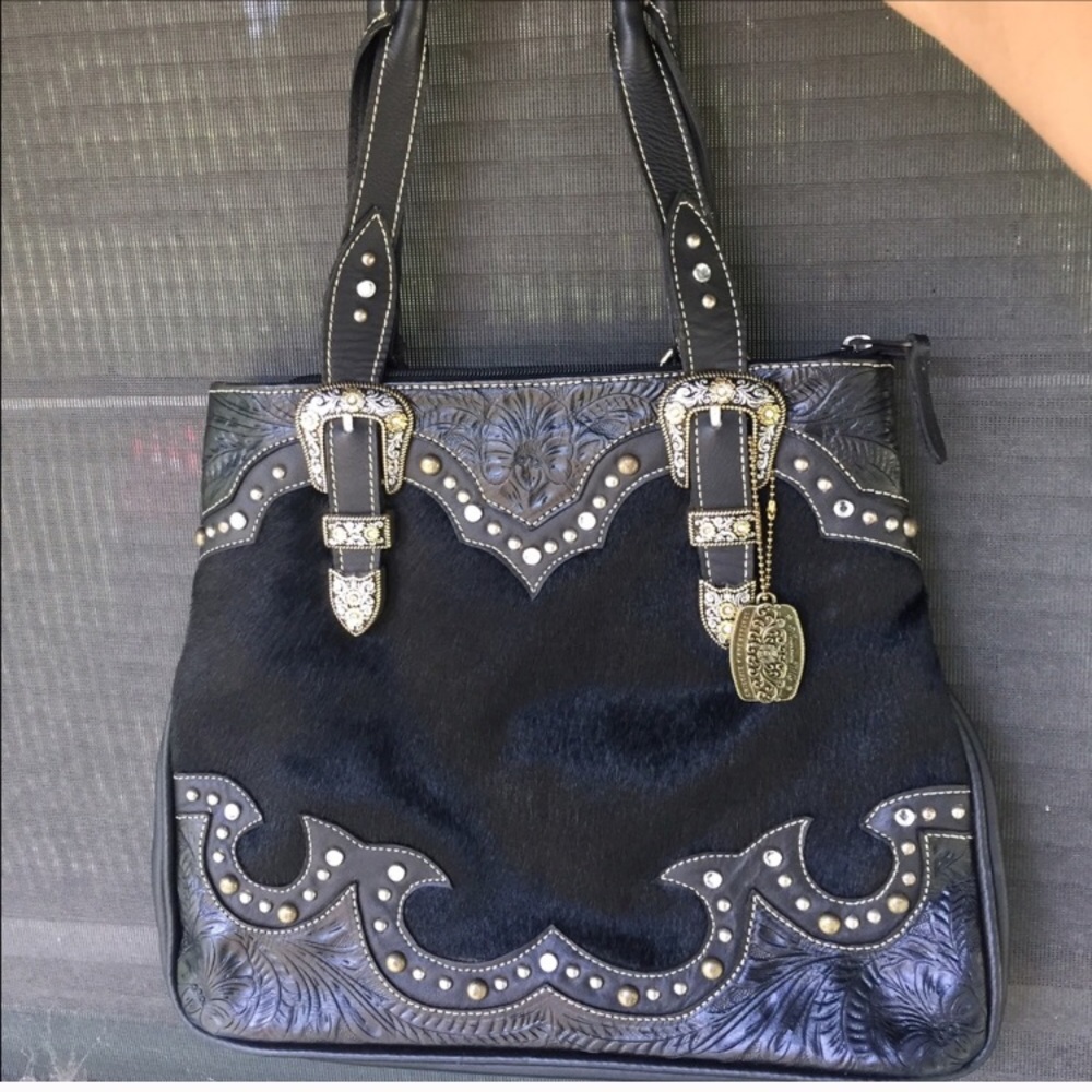 American west cowhide purse