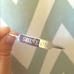Stella and Dot Silver "shine on" engraved arm bar
