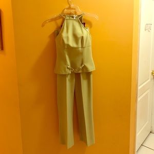 Mint green pant suit