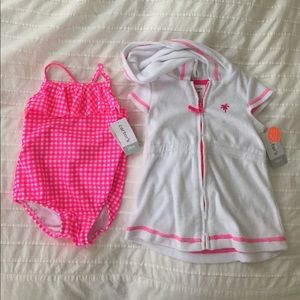 Adorable toddler bathing suit w/matching coverup