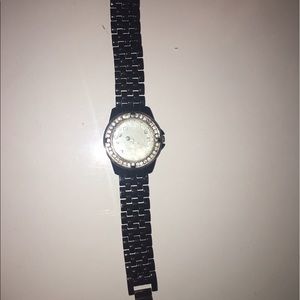 Black studded watch