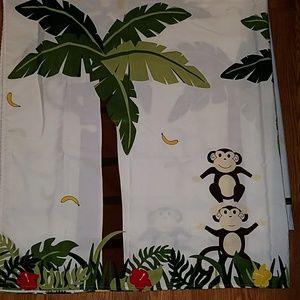 Shower curtain with monkeys