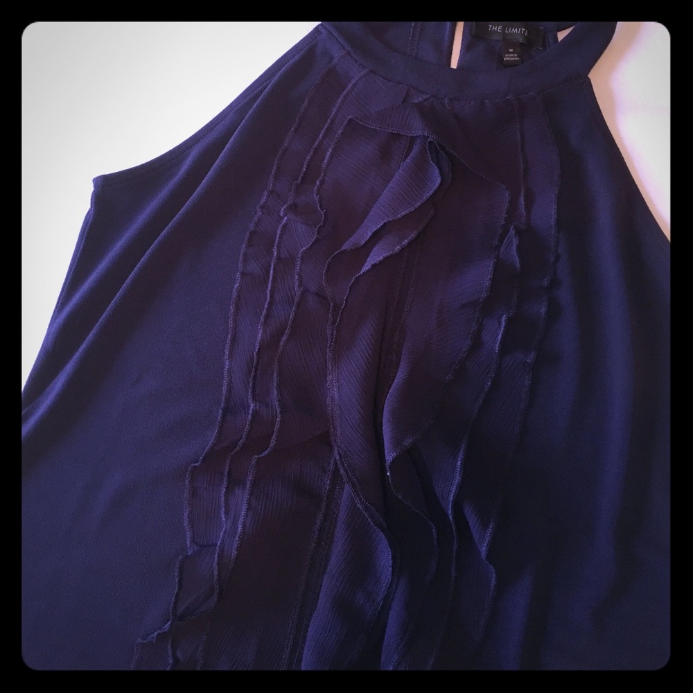 Beautiful deep purple top w/ruffle detail